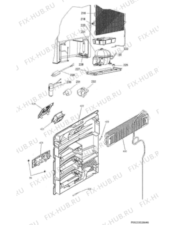 Взрыв-схема холодильника Electrolux EK170011LI - Схема узла Cooling system 017